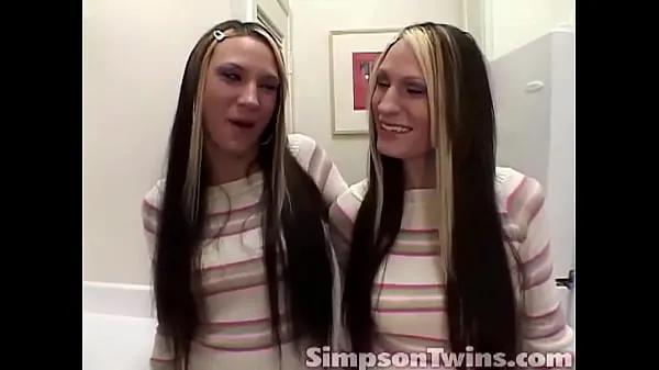 Fresh Simpson Twins in kitchen and Fingering clips Tube