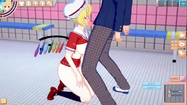 Frische Eroge Koikatsu! ] Touhou Projekt Flandre Scarlet Brüste gerieben und Nio stehend Handjob Fellatio Sex nach serviert! Blonde riesige Brüste Hentai [Hentai-Spiel Clips Tube