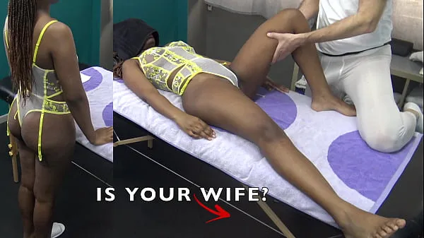 Tubo de Ela é sua esposa? Antigo massagista jovem cliente em uma massagem erótica negra sexy com loção clipes novos