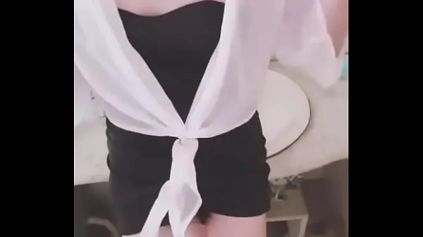 Yeni 露出】差点被发现，中午楼道女装伪娘露出任务：秘书OL制服/抹胸包臀裙/黑丝/透明开衫 klip Tube