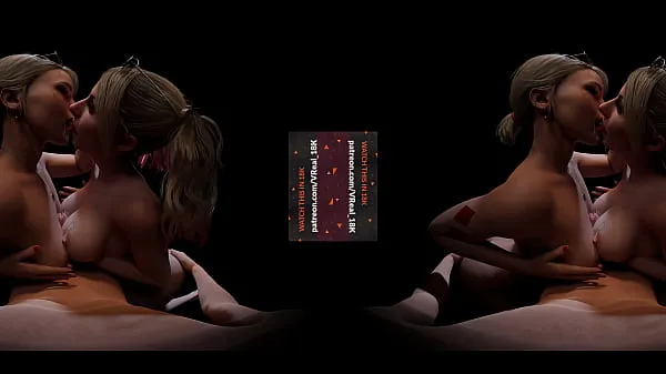 Friss VReal 18K Double Titfuck with Cum Dirty Tongue Kiss - CGI, 3D, threesome, FFM, Featuring Harley Quinn and Alexa klipcső
