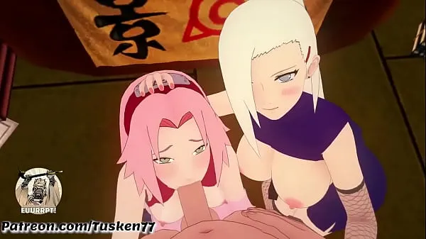 Fresh NARUTO 3D HENTAI: Kunoichi Sluts Ino & Sakura thanking their hero Naruto clips Tube