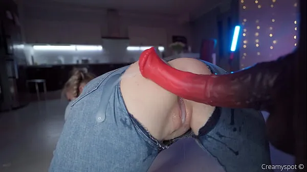 Fresh Big Ass Teen in Ripped Jeans Gets Multiply Loads from Northosaur Dildo clips Tube