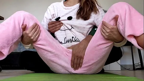 asian amateur real homemade teasing pussy and small tits fetish in pajamas Klip Tiub baru