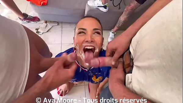 新鲜GIANT BUKKAKE - French Slut Sucks Strangers for Euro 2024 of Football夹子管